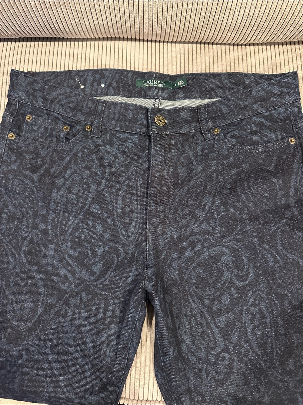 Lauren Ralph Lauren Navy Paisley Ankle Jeans | 12